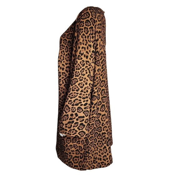 H&M Brown Black Animal Print Pullover Long Sleeve Dress Womens Plus Size XXL - Picture 2 of 6